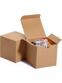 10 pièces/20 pièces/30 pièces/4 x 4 x 4 Boîtes cadeaux, petites boîtes cadeaux, boîtes en papier kraft de couleur noire/blanche/bois avec couvercle pour les faveurs de fête, les ornements, la proposition de demoiselle d'honneur, l'emballage des boîtes de bougies, la décoration d'Halloween, les décorations d'anniversaire, le mariage, les décorations de fête, les décorations de Noël, la mariée, la fête, la boîte cadeau, la Saint-Valentin d'automne