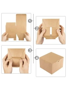 10 pièces/20 pièces/30 pièces/4 x 4 x 4 Boîtes cadeaux, petites boîtes cadeaux, boîtes en papier kraft de couleur noire/blanche/bois avec couvercle pour les faveurs de fête, les ornements, la proposition de demoiselle d'honneur, l'emballage des boîtes de bougies, la décoration d'Halloween, les décorations d'anniversaire, le mariage, les décorations de fête, les décorations de Noël, la mariée, la fête, la boîte cadeau, la Saint-Valentin d'automne