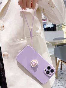 Funda para móvil con adorno de corazón con acollador - Morado - Ver 2