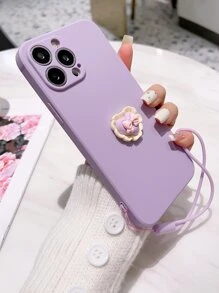 Funda para móvil con adorno de corazón con acollador - Morado - Ver 6