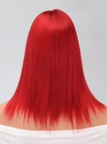 Short Straight Synthetic Hair Bangs - Red - View 8