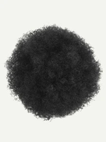 短圓蓬式髮型卷人造髮髻 - 黑色 - 查看 3