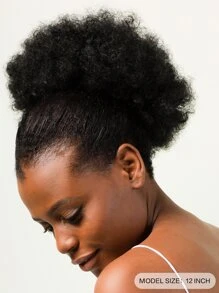 短圓蓬式髮型卷人造髮髻 - 黑色 - 查看 8