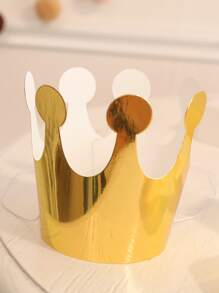 10 chiếc Vương miện kim loại Mũ dự tiệc có hình dạng - Vàng - Xem 1