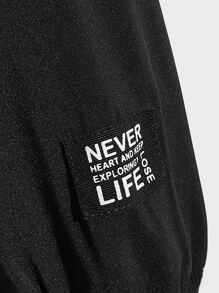 GENTILAND Oversized Men's Teddy Lined Zip-Up Hooded Jacket - Black - View 3