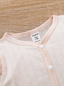 Baby Ruffle Trim Sleep Top & Footed Sleep Trousers - Apricot - View 5