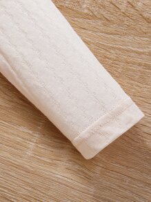 Baby Ruffle Trim Sleep Top & Footed Sleep Trousers - Apricot - View 7