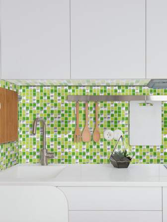 10入組馬賽克圖案廚房貼紙