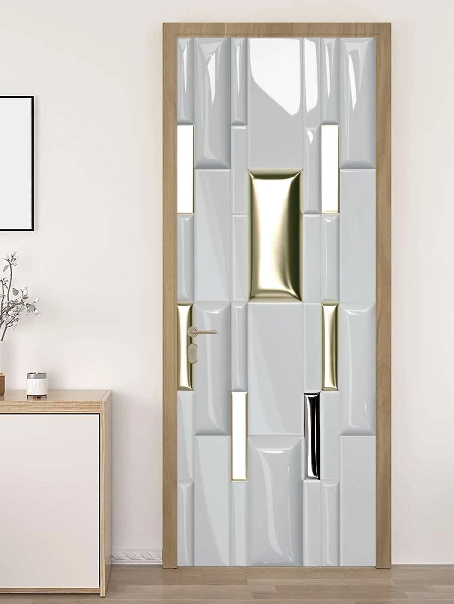 1pc Brick Pattern Waterproof Door Sticker Gifts Birthday Graduation - Multicolor - View 1