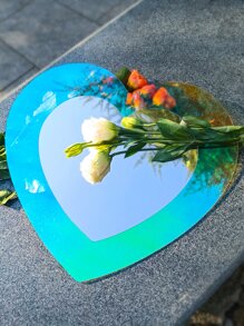 1pc Heart Design Decorative Mirror - Multicolor - View 2