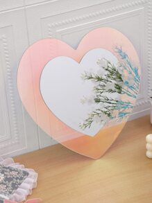 1pc Heart Design Decorative Mirror - Multicolor - View 8