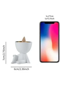 1pc Rama Decorative Resin Incense Holder, Human Figure Design, A Nice Rama Gift (Incense Not Included) - White - View 4