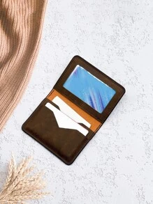 Men Minimalist Card Holder, Gift For Father - Brown - View 7