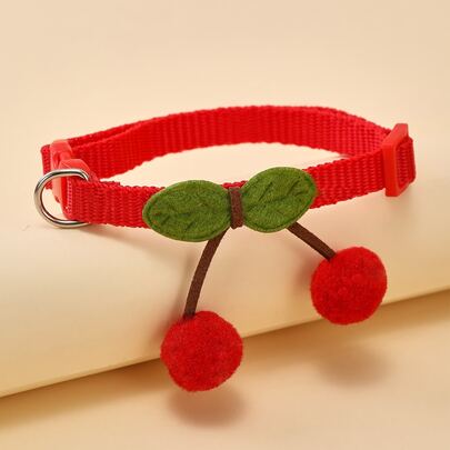 1入組櫻桃裝飾寵物項圈