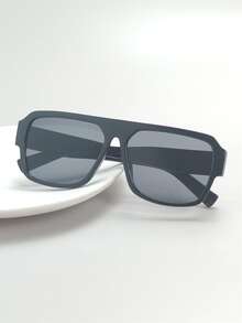 Hombres Gafas de sol de marco cuadrado - Negro - Ver 1