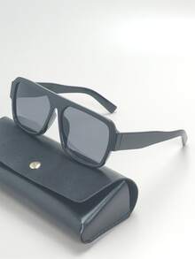 Hombres Gafas de sol de marco cuadrado - Negro - Ver 2