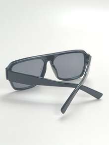 Hombres Gafas de sol de marco cuadrado - Negro - Ver 3