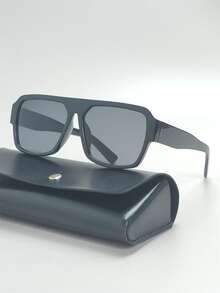 Hombres Gafas de sol de marco cuadrado - Negro - Ver 5