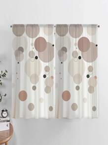 Round Pattern Single Panel Curtain - Multicolor - View 1