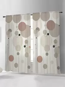 Round Pattern Single Panel Curtain - Multicolor - View 2