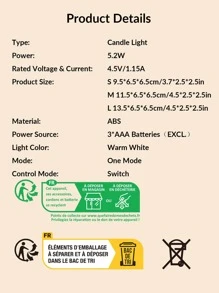 1pc Plastic LED Flameless Candle, Simple Clear LED Neon Light For Home Decoration - Yellow - View 7