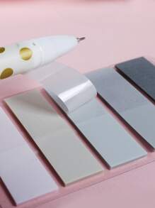 新色彩自黏式記事本便利貼,書籤式便利貼附標記筆,筆記貼紙辦公學用品 - 彩色 - 查看 2