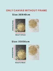 2 件抽象艺术图案无框帆布印刷品，适合卧室和客厅装饰 - 彩色 - 查看 4