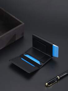 男士雙色卡包 - 黑色 - 查看 2