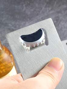 1pc Stainless Steel Beer Opener - Silver - View 2