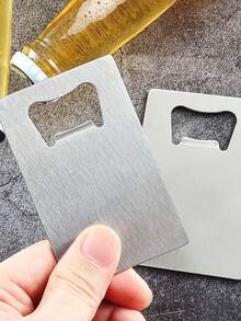 1pc Stainless Steel Beer Opener - Silver - View 4