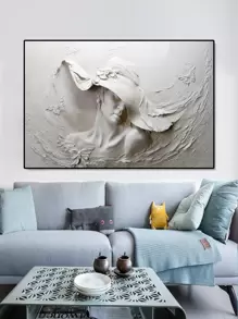 1 Piece, Simple Hat Wearing Girl Poster, Waterproof Oil Canvas, Used For Decorating Girls' Bedrooms, Frameless - Multicolor - View 1