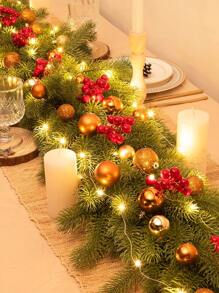 1pc Artificial Plants Xmas Decor Wall Hanging Green Leaves Vine, Wedding Ceremony Decor, Home Bedroom Living Room Bathroom Decor, Outdoor Garden School Birthday Party Supplies, New Year Decoration, Valentine Day, Gift - Multicolor - View 8