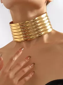 Snap Button Choker - Yellow Gold - View 1