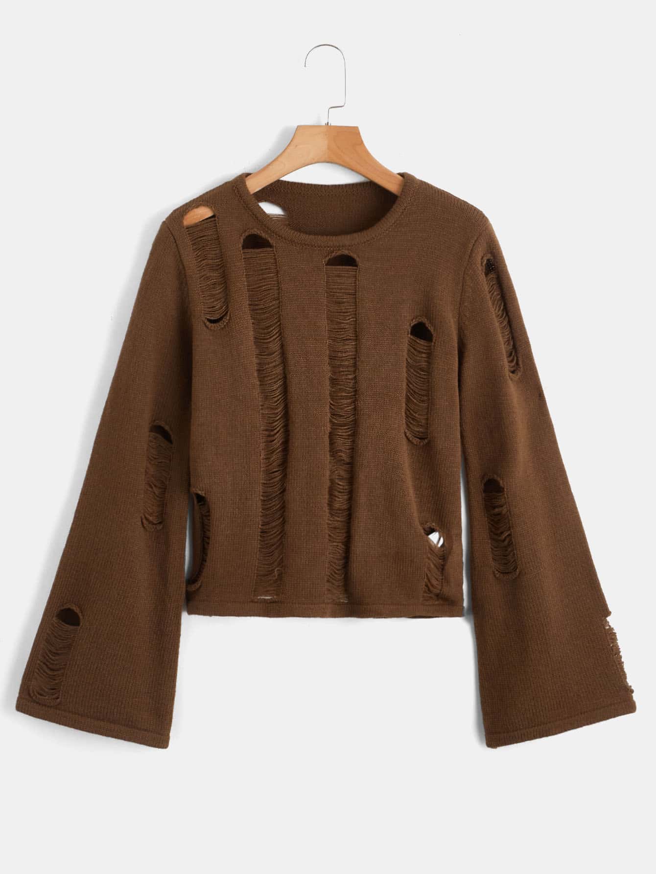 Jersey unicolor desgarro - Café integral - Ver 1