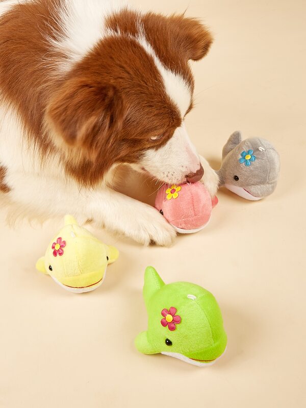 1pc Random Color Dolphin Design Pet Plush Toy SHEIN USA