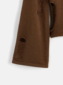 Jersey unicolor desgarro - Café integral - Ver 4