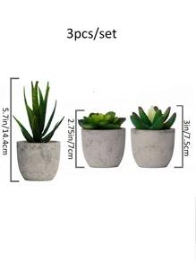 Cái/bộ PS Nhân Tạo Trong Chậu Các Loài Xương Rồng, Cottagecore Nhân Tạo Cây Mini Chậu Nhỏ Cho Gia Đình - màu xanh lá - Xem 3
