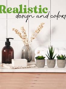 Cái/bộ PS Nhân Tạo Trong Chậu Các Loài Xương Rồng, Cottagecore Nhân Tạo Cây Mini Chậu Nhỏ Cho Gia Đình - màu xanh lá - Xem 4