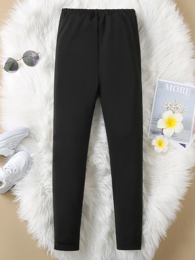 Sparklyn Tween Girl Butterfly Print Leggings - Black - View 2