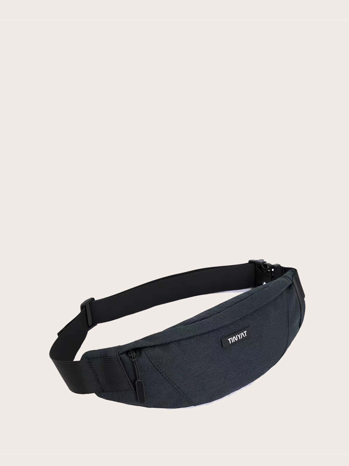 字母貼飾腰包 - 黑色 - 查看 1