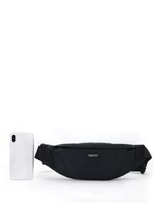 字母貼飾腰包 - 黑色 - 查看 2