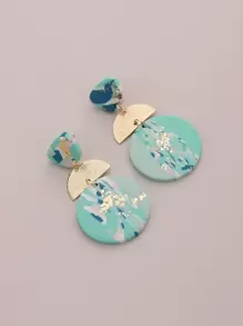 Round Decor Drop Earrings - Multicolor - View 3