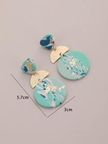 Round Decor Drop Earrings - Multicolor - View 4