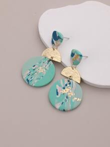 Round Decor Drop Earrings - Multicolor - View 6