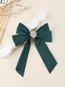 Rhinestone & Faux Pearl Decor Bow Tie - Green - View 2