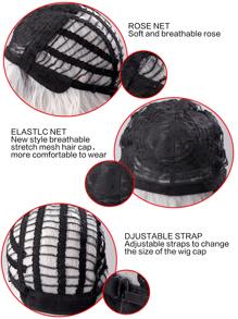 Short Curly Synthetic Wig With Bangs - Multicolor - View 5