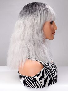 Short Curly Synthetic Wig With Bangs - Multicolor - View 6