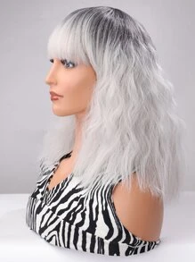 Short Curly Synthetic Wig With Bangs - Multicolor - View 7
