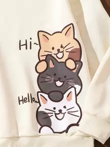 Sparklyn 青少女字母和卡通圖形連帽衫和運動長褲 - 彩色 - 查看 4