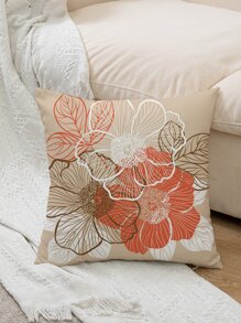 1入組花卉圖案靠墊套不附帶墊芯 - 彩色 - 查看 2